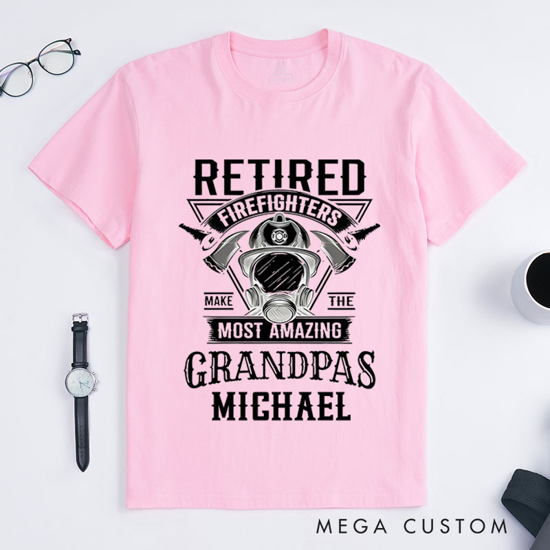 Personalized Firefighter T-Shirts Amazing Grandpa Firefighter Fashion Design T-Shirts