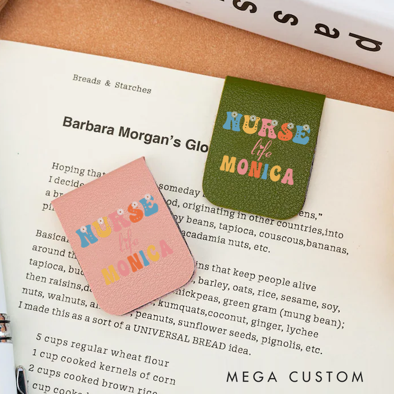 Personalised Leather Magnetic Bookmark for Nurse Life Design Cute Bookmark Gift Book Lover Gift 
