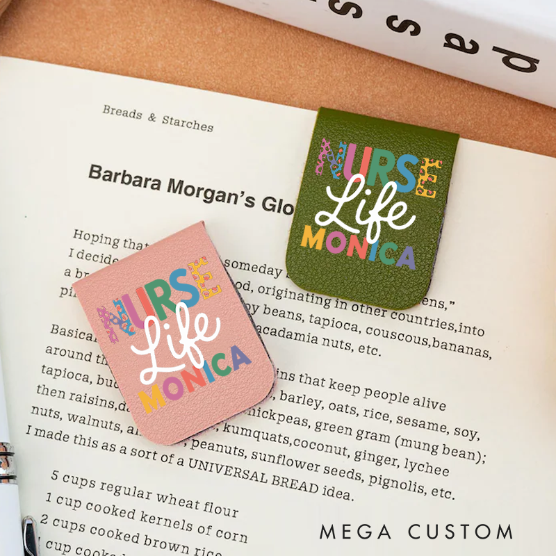 Personalised Leather Magnetic Bookmark for Nurse Life Design Cute Bookmark Gift Book Lover Gift 