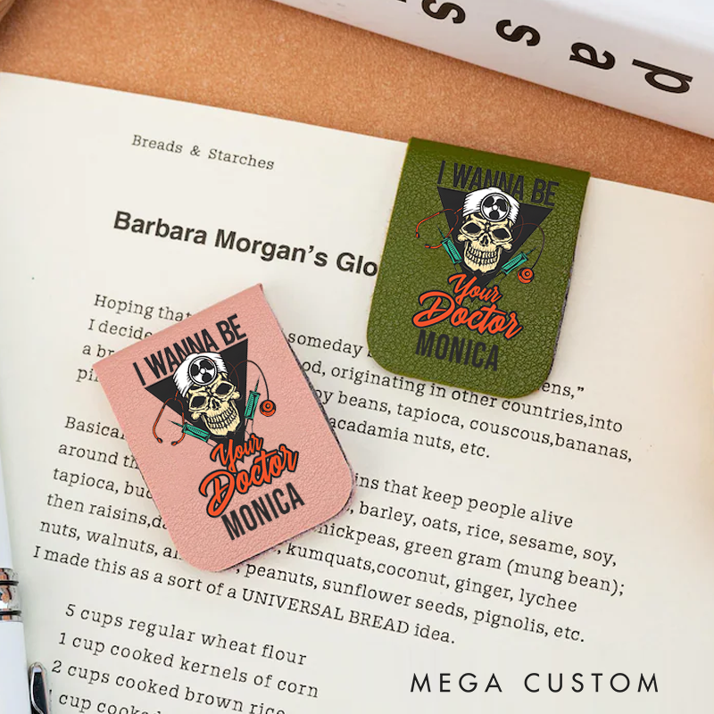 Personalised Leather Magnetic Bookmark for Nurse I Wanna Be Your Doctor Design Cute Bookmark Gift Book Lover Gift 