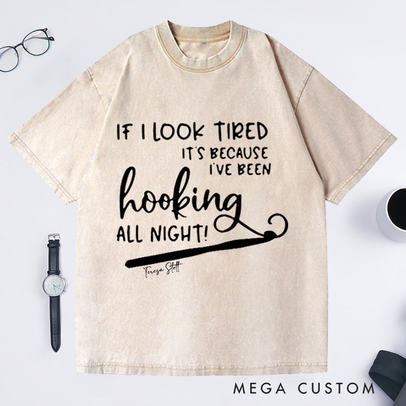 Personalized Funny Crochet Washed T-Shirts Crochet Shirt Crochet T-Shirt Knitting Shirt Crochet Lover Tee Crochet Hoodie Crochet Hook Tee