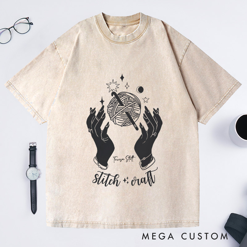 Personalized Stitch Crafts Washed T-Shirts Crochet Shirt Witchy Crochet Shirt Crochet Shirt Crochet Gift Crafter Gift Crochet Love Shirt