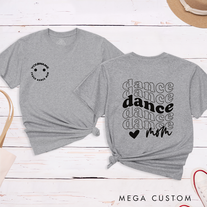 Personalized Dance Mom T-Shirt Custom Team Name Shirt Gift for Proud Mothers Supporter Top for Women Customized Dance Team Mom Apparel