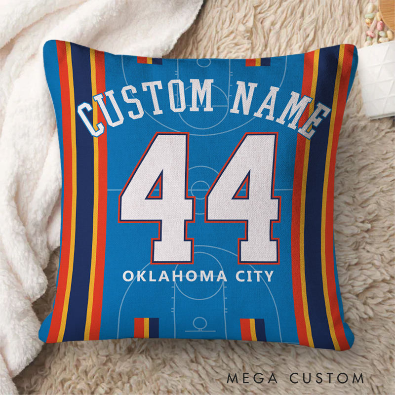 Personalized Basketball Court Pillow with Custom Name and Number  