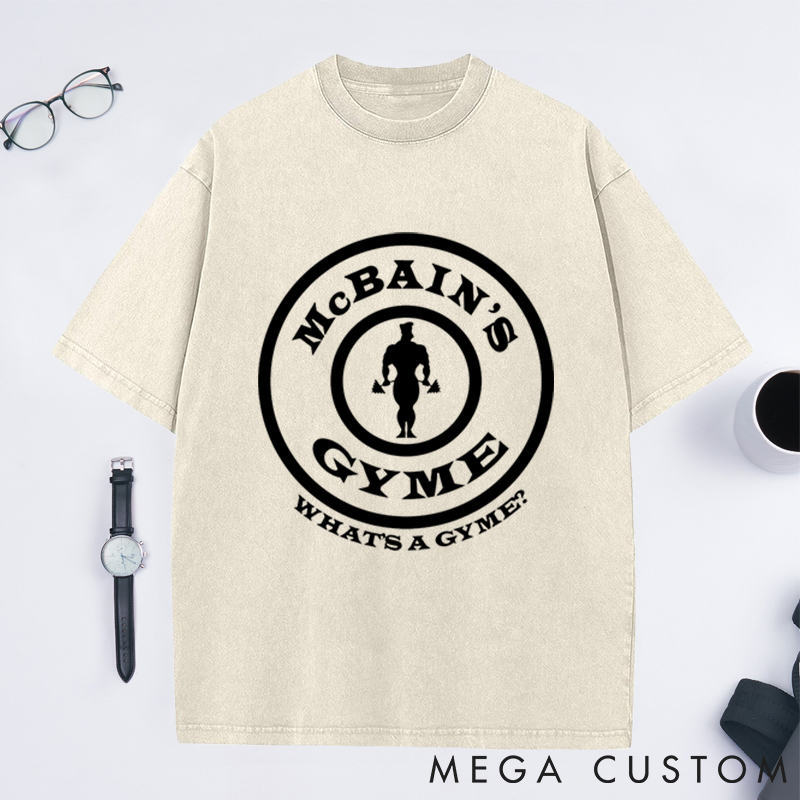 Personalized Gym Washed T-Shirts with Bold Muscle Silhouette Design for Fitness Enthusiasts Bodybuilders and Gym Lovers