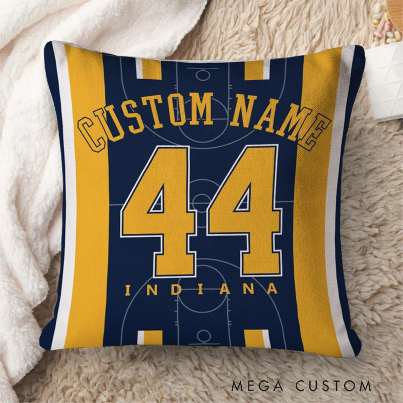 Personalized Basketball Throw Pillow with Team Colors and Custom Text  