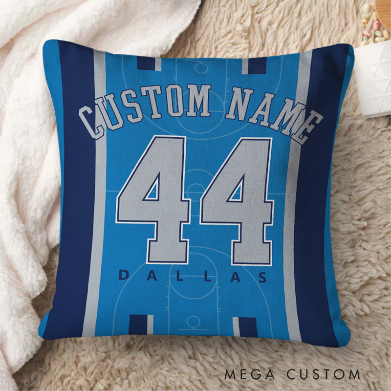 Personalized Basketball Pillow with Court Design Custom Name and Number