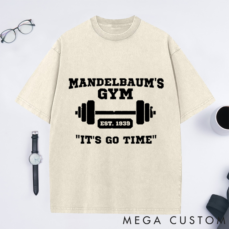 Personalized Gym Washed T-Shirts with Classic Barbell Design for Fitness Enthusiasts Bodybuilders and Gym Lovers