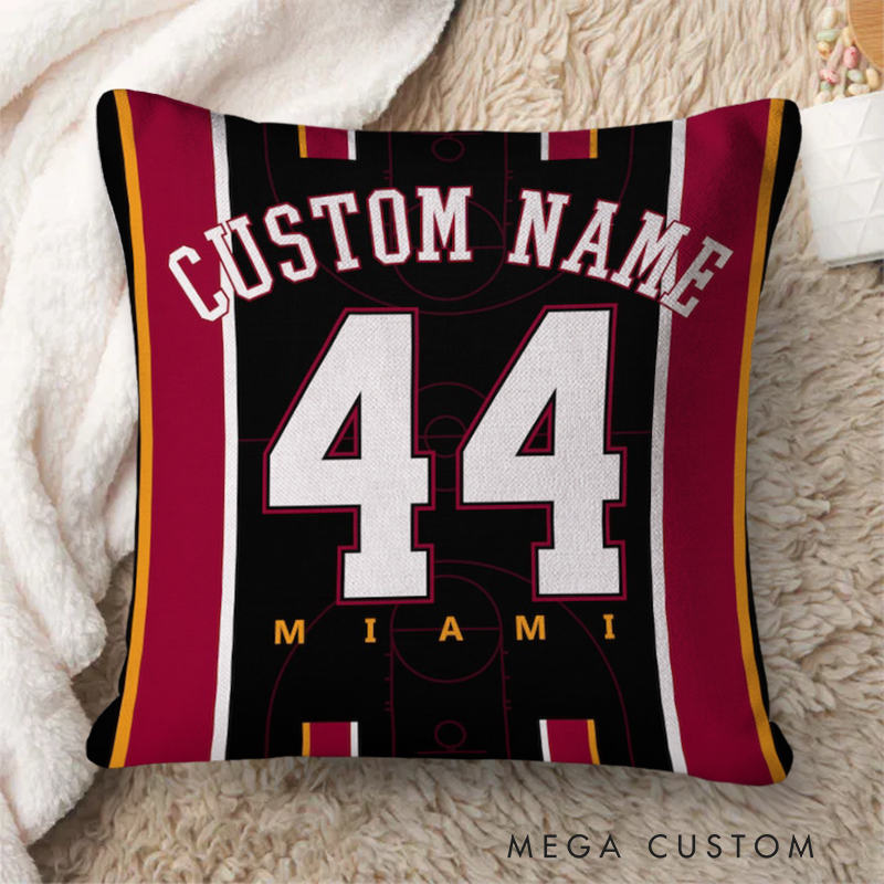 Personalized Basketball-Themed Pillow with Court and Bold Graphics