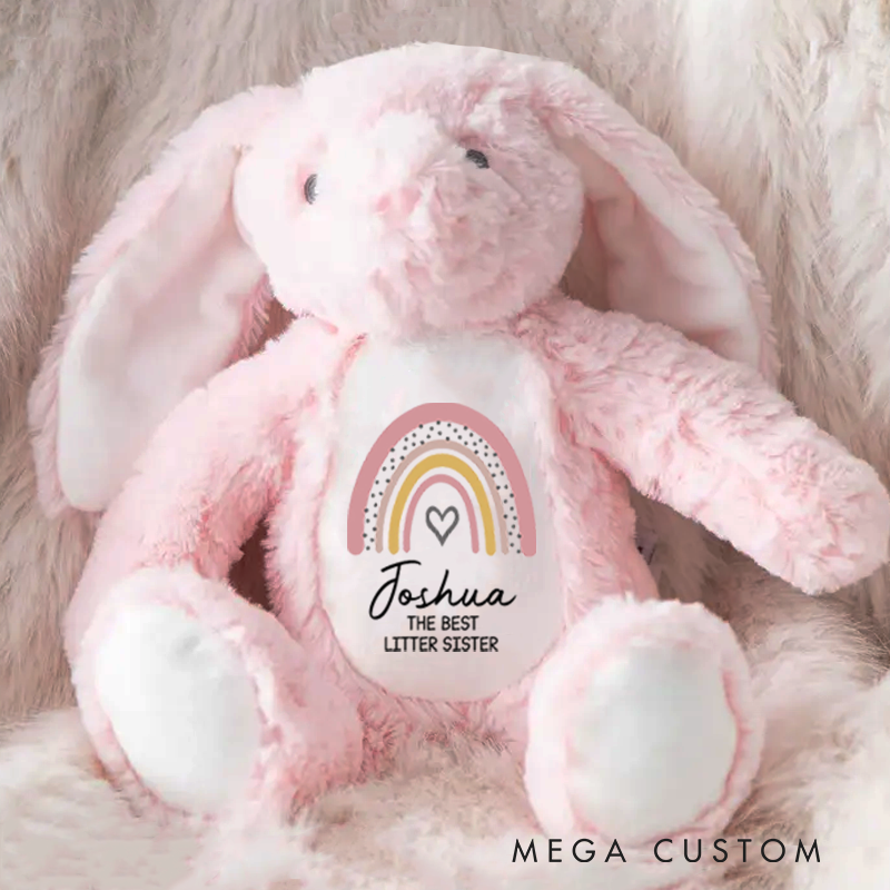 Personalised New Baby Soft Toy Rabbit Birth Announcement Gift New Nursery Gift
