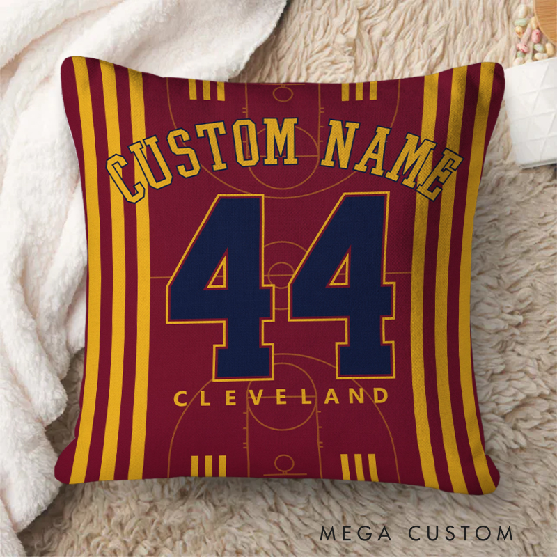 Personalized Basketball Decor Pillow with Custom Text and Number  