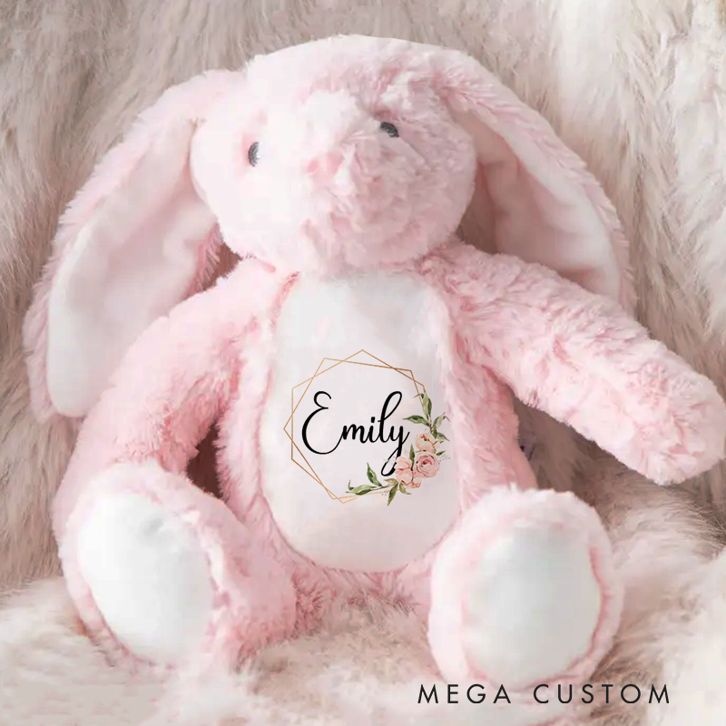 Personalised New Baby Soft Toy Rabbit Birth Announcement Gift Nursery Gift