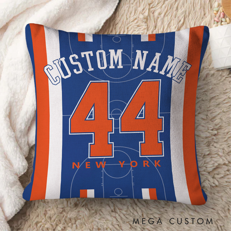 Personalized Basketball Enthusiast Pillow with Bold Court Design  