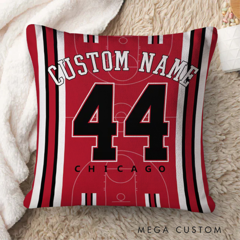 Personalized Basketball Fan Decor Pillow with Custom Text  