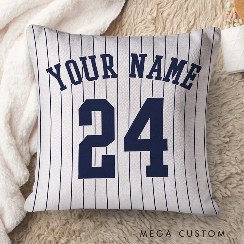 Personalized Baseball Jersey Pillow with Custom Name and Number  