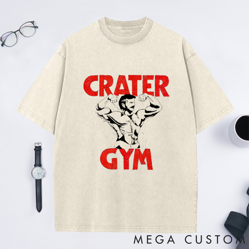 Personalized Red Lettering Washed T-Shirts with Bold Bodybuilder Design for Fitness Enthusiasts Bodybuilders and Gym Lovers