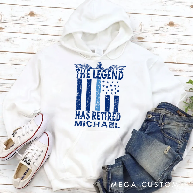 Personalized Hoodies for Policeman the Legend has Retired Hoodies Appreciation Gift for Police Officers