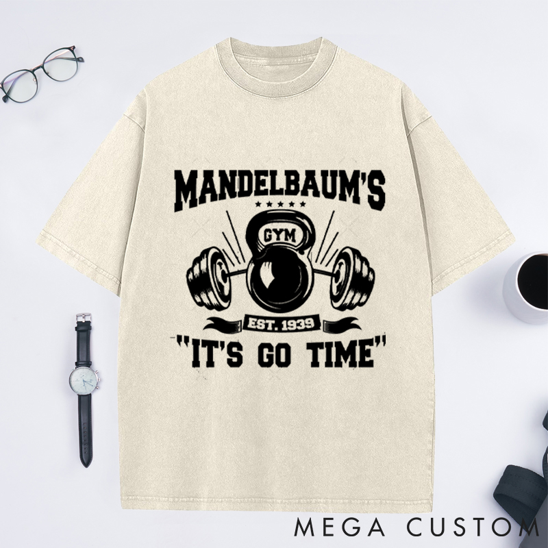 Personalized Gym Washed T-Shirts with Classic Dumbbell Design for Fitness Enthusiasts Bodybuilders and Gym Lovers