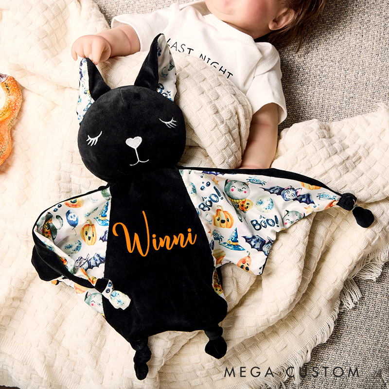 Personalized Cute Bat with Festive Patterns Cozy Baby Gift Animal Blanket