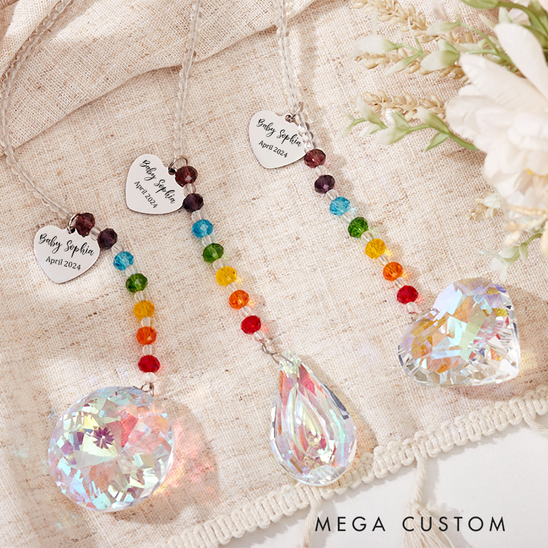 Personalized Baby Memorial Suncatcher Crystal Rainbow Suncatcher Infant Loss Gift Miscarriage Ornament Sympathy Gift Remembrance Spouse Miscarriage