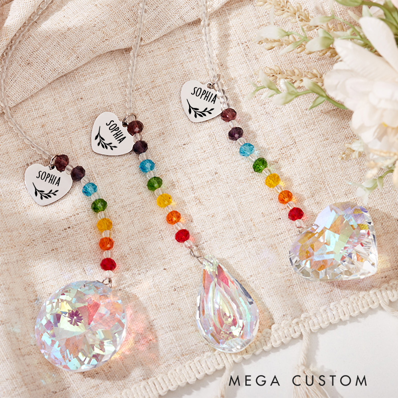 Personalized Memorial Suncatcher Sympathy Bereavement Gift Loss of Mother Father Loved One Spouse Child Miscarriage In God's Hands