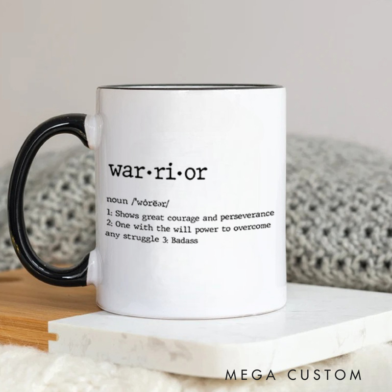 Personalized Warrior You Are Looking at Her Mug Breast Cancer Support Gift