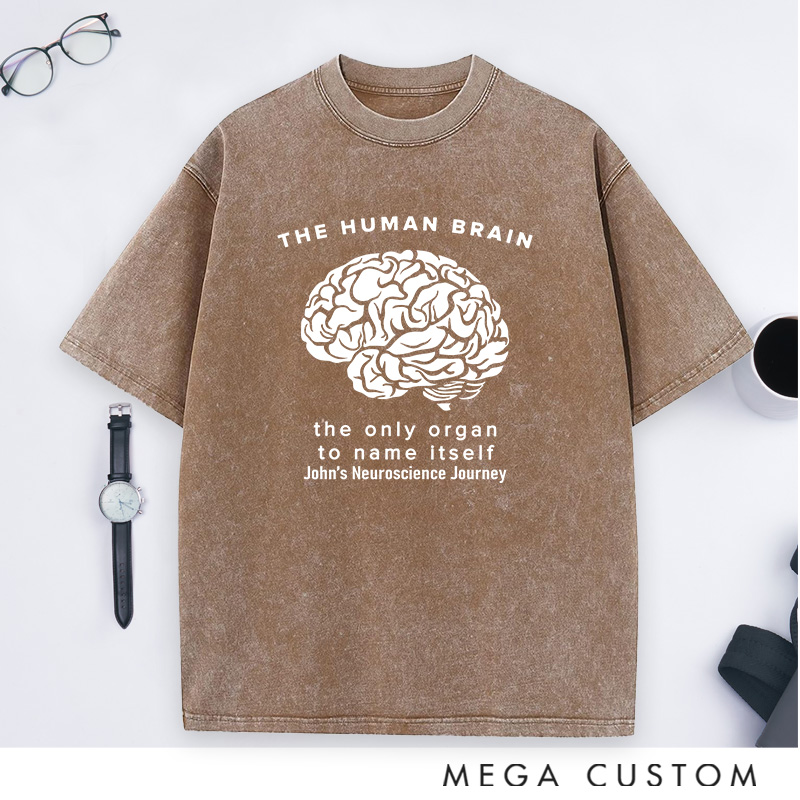 Personalized The Human Brain Washed T-Shirts Science Physics Lovers T-Shirts Gift for Geek Nerd