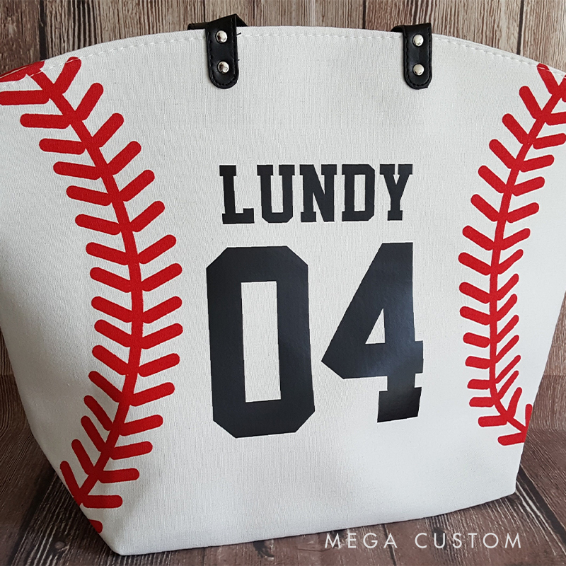  Personalized Sports Enthusiasts Tote Bag with Custom Name and Number 