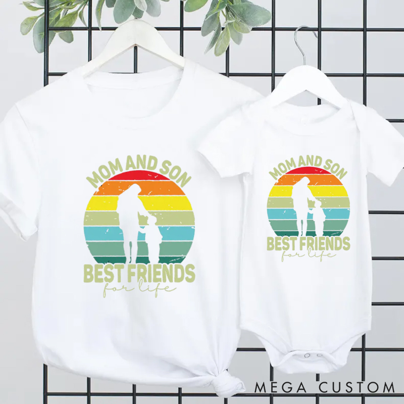 Personalized Mom and Son Shirt Best Friends for Life Mother’s Day Gift Family Matching