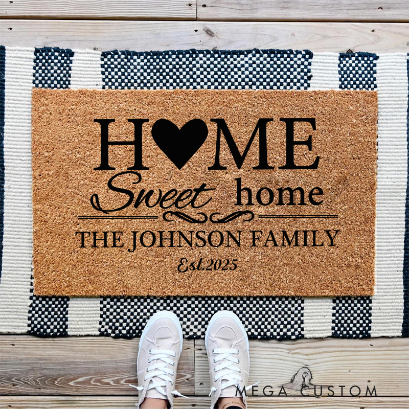 Personalized Home Sweet Home Doormat Welcome Doormat With Family Name New Home Gift Wedding Gift for Couples A Timeless Housewarming Gift for Families