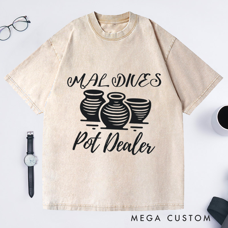 Personalized Pot Dealer Washed T-Shirts Pottery Lover Tee Pottery Gift Ceramics Shirt Ceramics Art Shirt