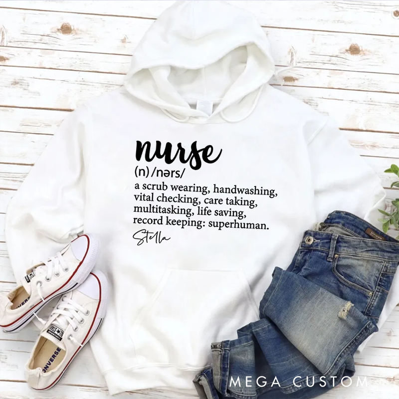 Personalized Hoodies for Nurse Nurse Dictionary Style Definition Hoodies Appreciation Gift for Nurse