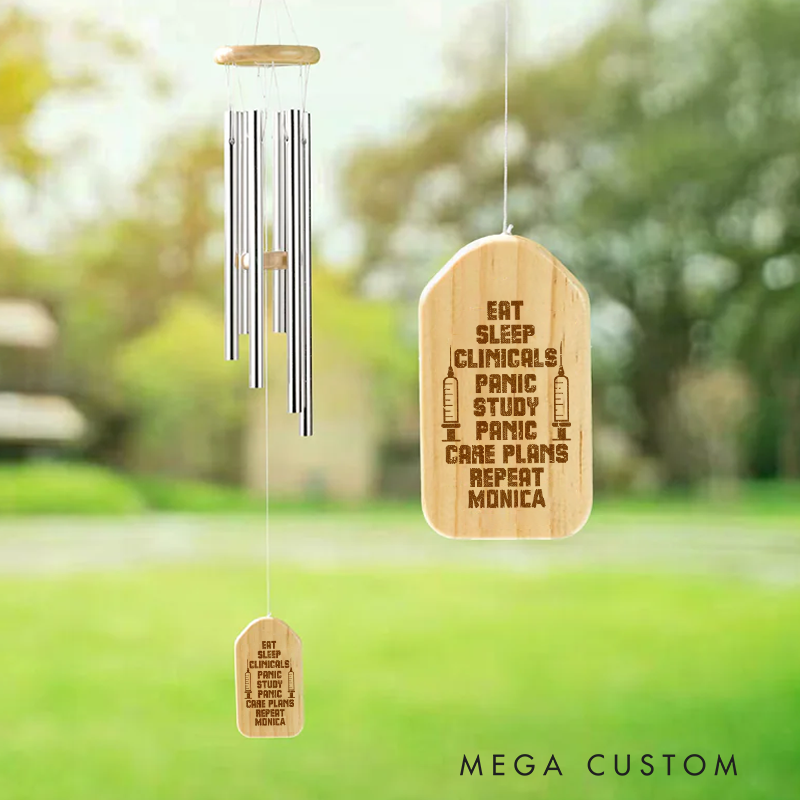 Personalized Wind Chimes for Nurse Engraved Nursing Student Routine Design Memorial Wind Chimes Retirement Wind Chime Sympathy Gift