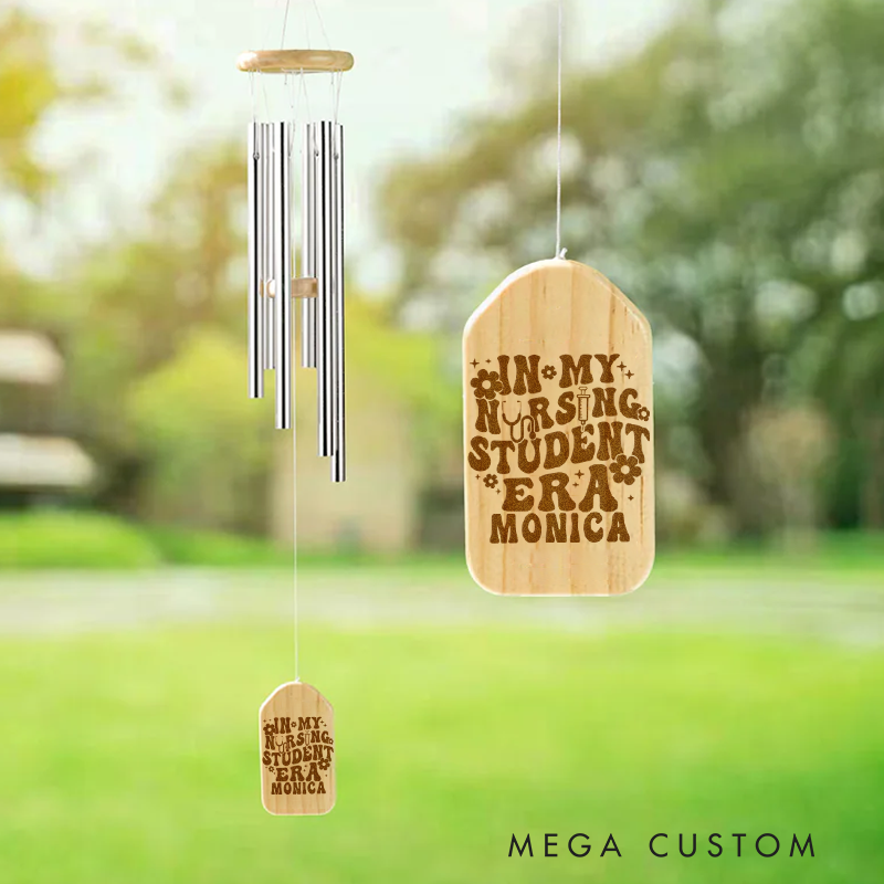Personalized Wind Chimes for Nurse Engraved In My Nursing Student Era Design Memorial Wind Chimes Retirement Wind Chime Sympathy Gift