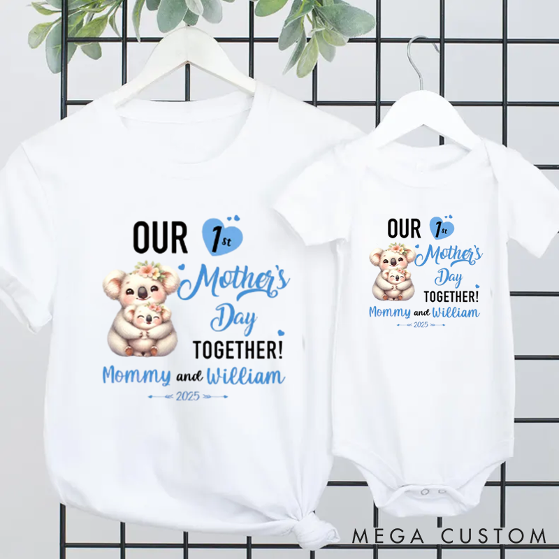Personalized Cute Giraffe Fantasy Unicorn Animal Design Mom and Baby Matching Outfit