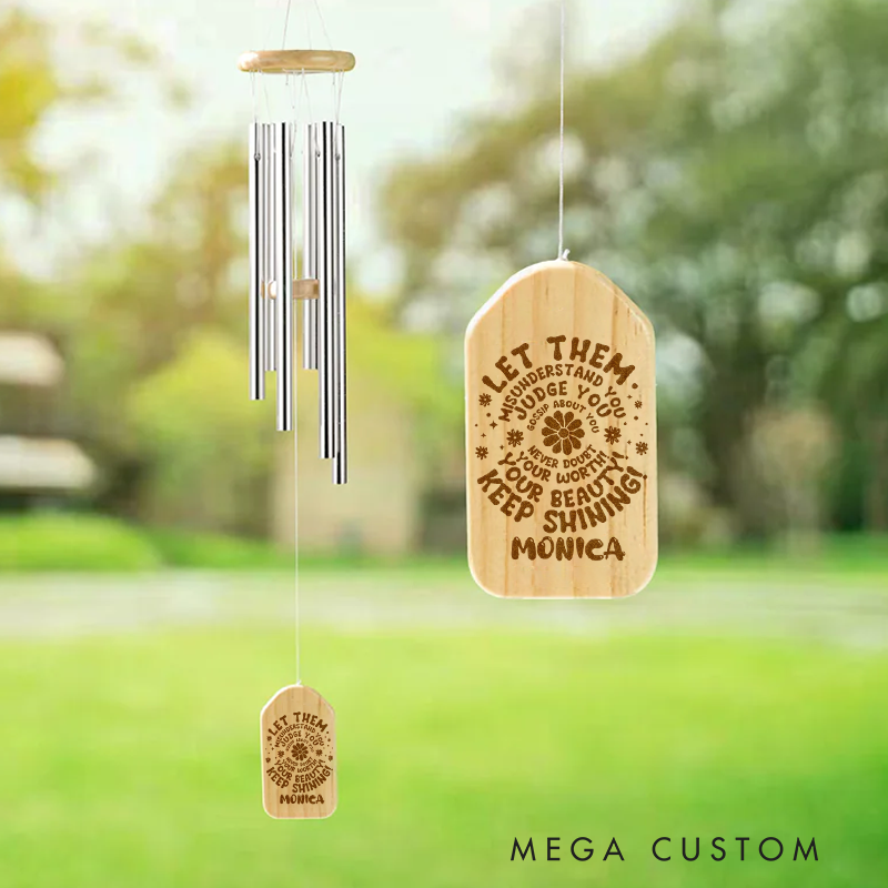 Personalized Wind Chimes for Nurse Engraved Keep Shining Empowerment Message Design Memorial Wind Chimes Retirement Wind Chime Sympathy Gift