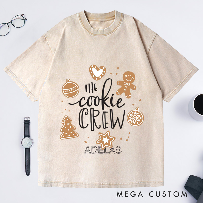 Personalized The Cookie Crew Washed T-Shirts Christmas Cookie Crew Shirt Cookies Shirt