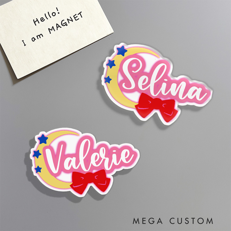 Personalized Retro Anime Moon Fridge Magnets Japanese Manga Comic Magnets for Anime Lovers Fridge Decal