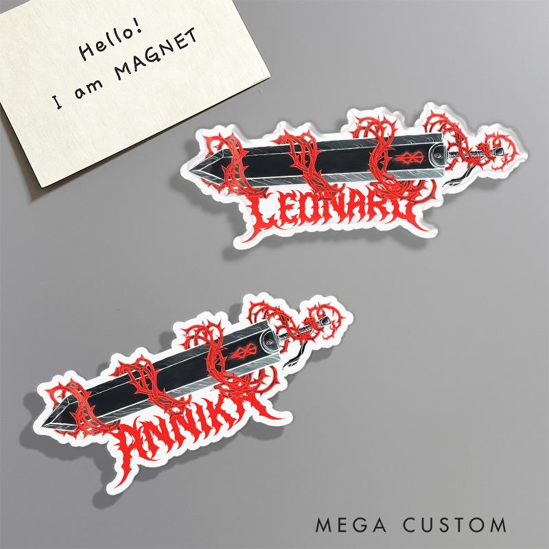 Personalized Slayer Sword Anime Fridge Magnets Japanese Manga Comic Magnets for Anime Lovers Fridge Decal