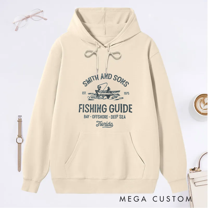 Personalized Fishing Guide Offshore Bay and Deep-Sea Adventures Classic Hoodie for Fishing Lover