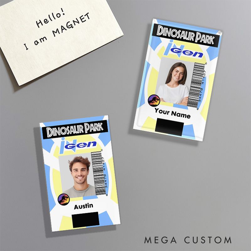 Personalized Park Gen Lab Tech Movie Fridge Magnets Dinosaur Magnets for Movie Lovers 90s Park Guest Fridge Decal