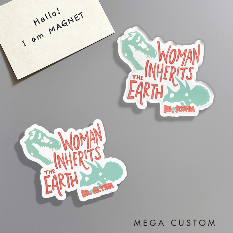 Personalized Woman Inherits Earth Movie Fridge Magnets Dinosaur Magnets for Movie Lovers 90s Park Guest Fridge Decal