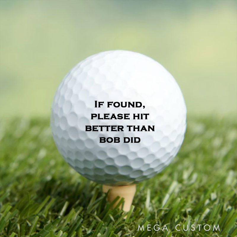 Personalized Golf Ball with Custom Name and Funny Text for Golf Enthusiasts and Unique Gifts