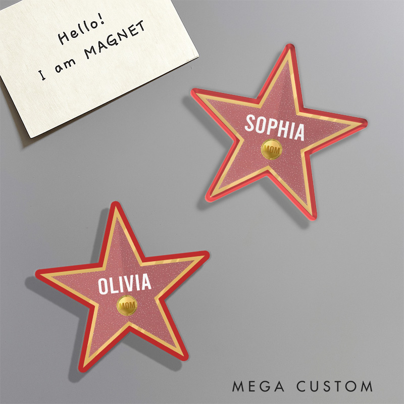 Personalized Mom of Fame Fridge Magnets Funny Mother's Day Movie Magnet Star Magnets for Mother Mum Fridge Decal