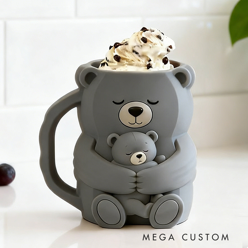 Personalized Bear Ice Cream Pint Holder Cute Custom Freezer Accessory for Kids and Adults Unique Gift for Birthday Fun Kitchen Decor Animal Design