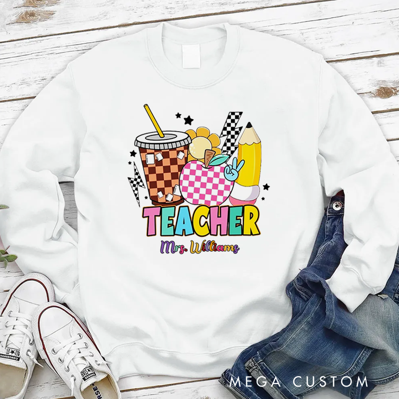 Personalized Hoodies for Teachers Colorful and Playful Decorative Hoodies Appreciation Gift for Teachers