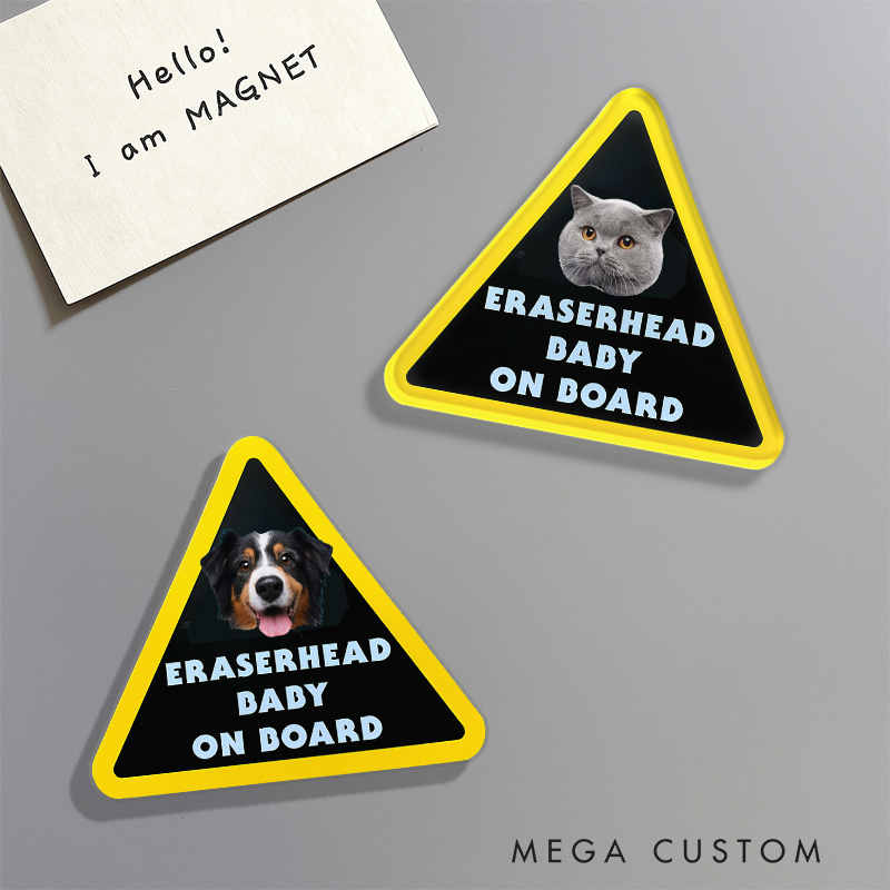 Personalized Vintage Baby on Board Movie Fridge Magnets Retro Film Magnets Photo Fridge Decal