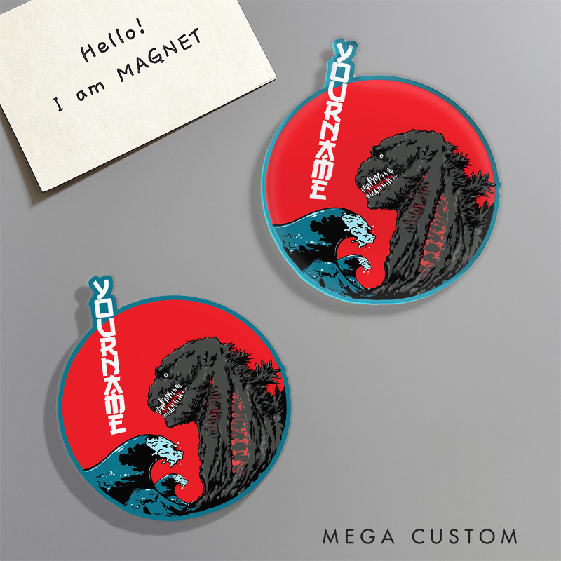 Personalized Japanese Monster Last Funny Movie Fridge Magnets Kaiju Movie Magnets for Monster Film Lovers Halloween Fridge Decal