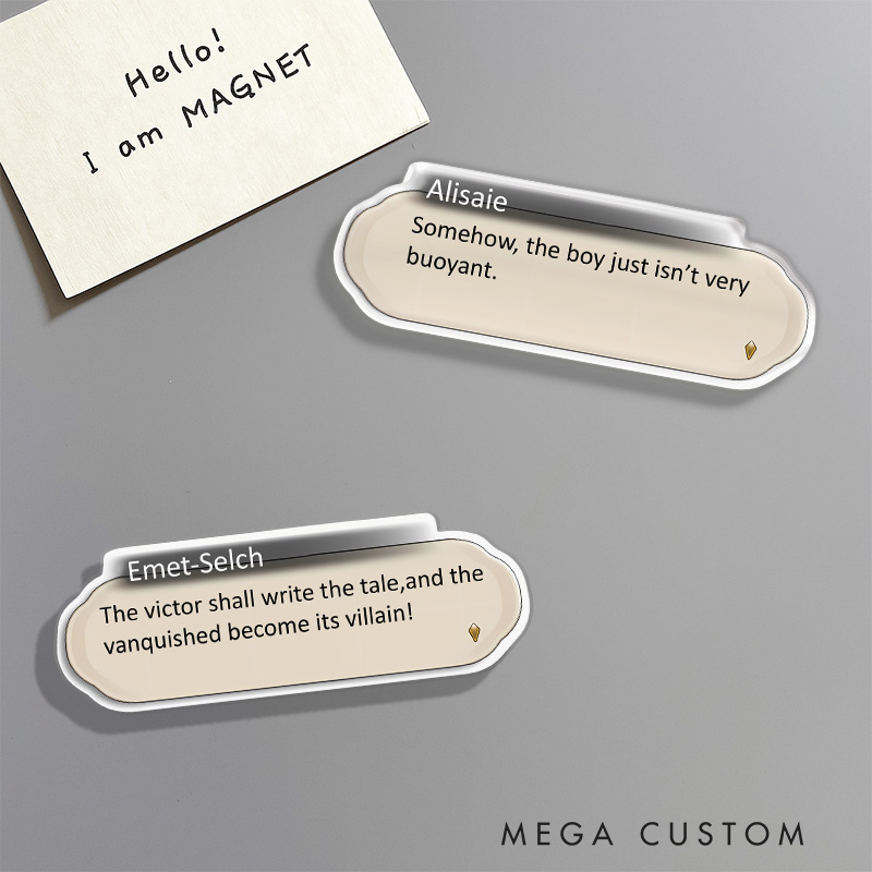 Personalized Dialog Box Fantasy Game Fridge Magnets Custom Text Video Game Magnets Geek Gaming Nerd Fridge Decal