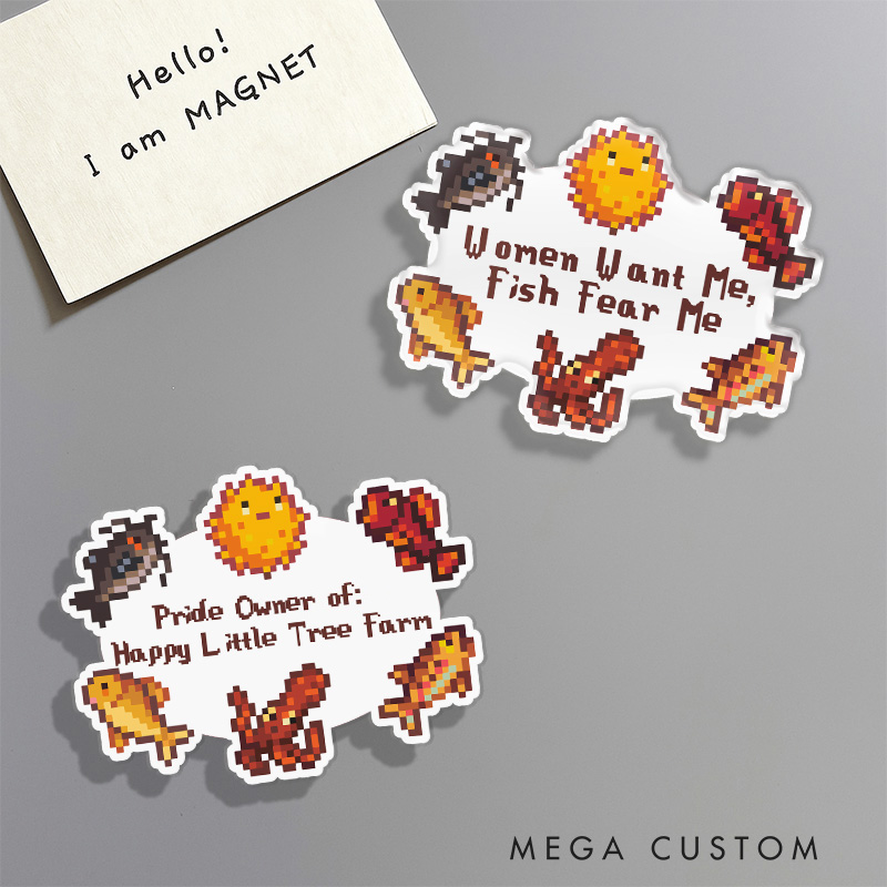 Personalized Women Want Me Fish Fear Me Game Fridge Magnets Farming Gamer Magnets Valley Geek Gaming Nerd Fridge Decal